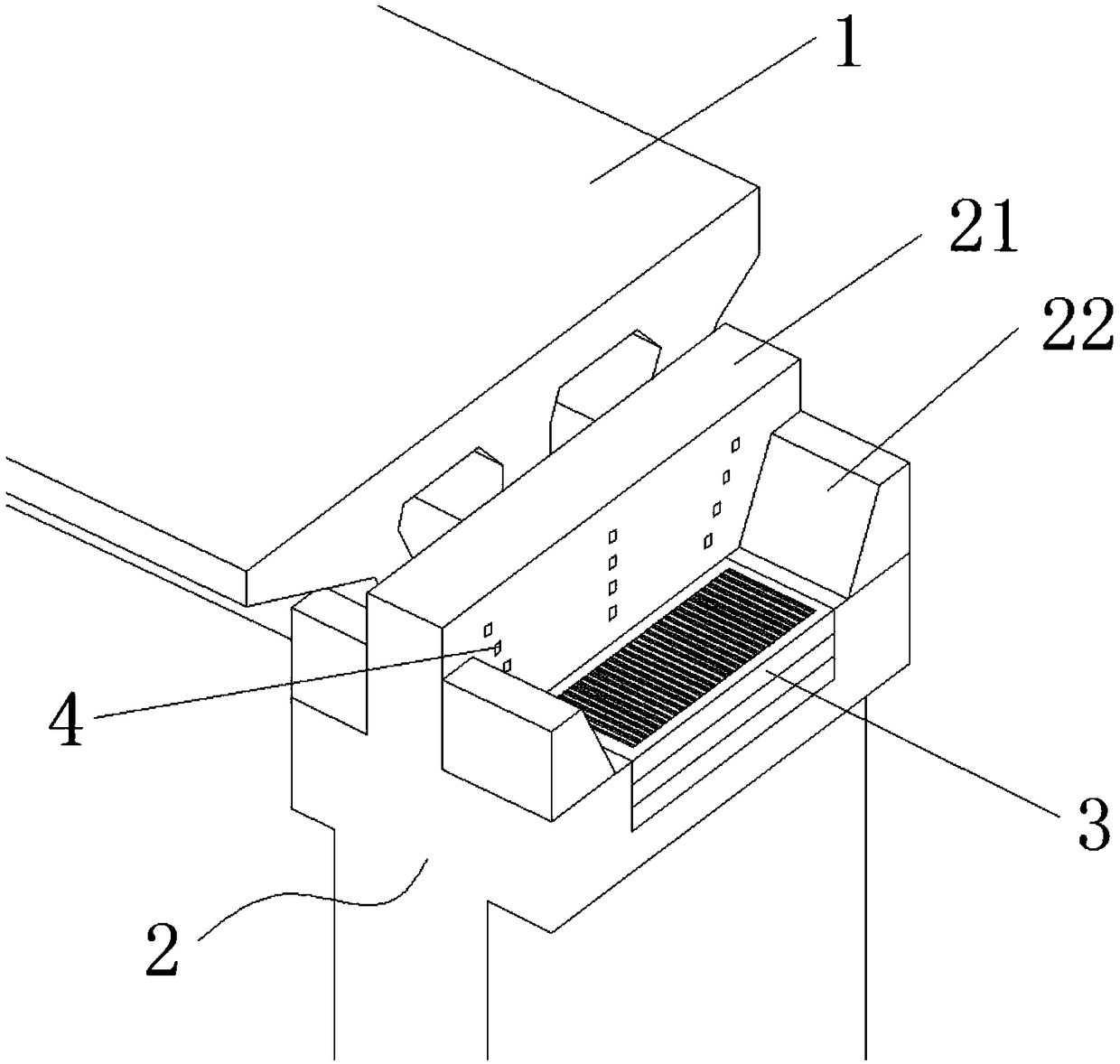 Scalable and gradually energy-dissipating anti-fall beam structure