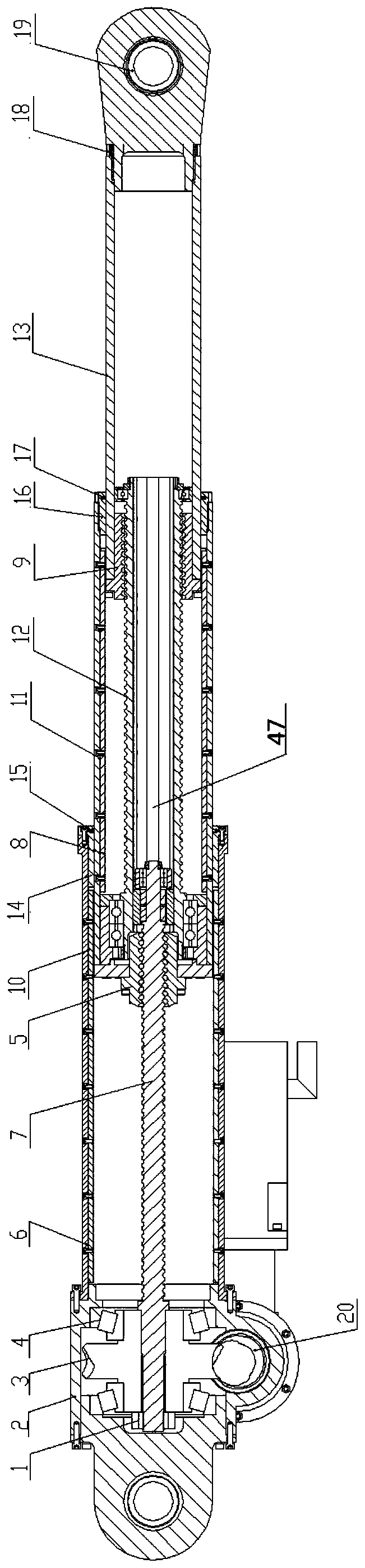 Small-volume heavy-duty multi-stage electric cylinder