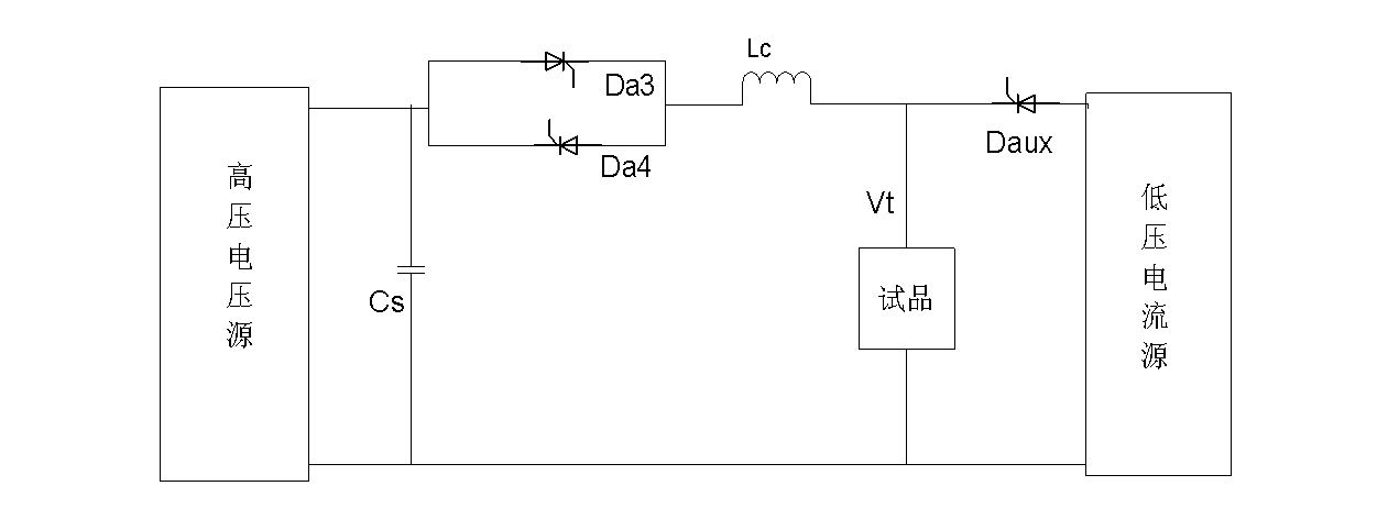 High-voltage DC transmission conversion transient low-voltage test method and circuit thereof