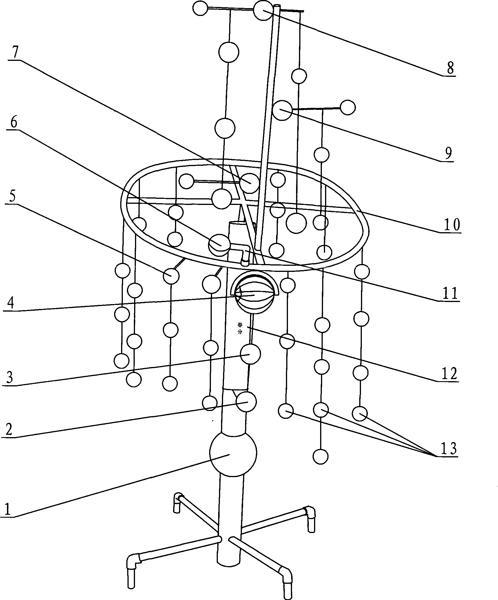 Earth moon star moving instrument