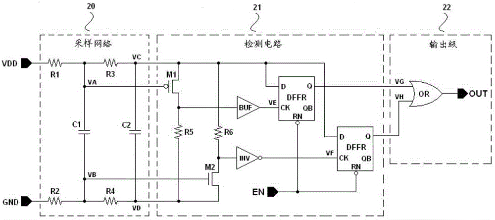 Security chip and its attack detection circuit