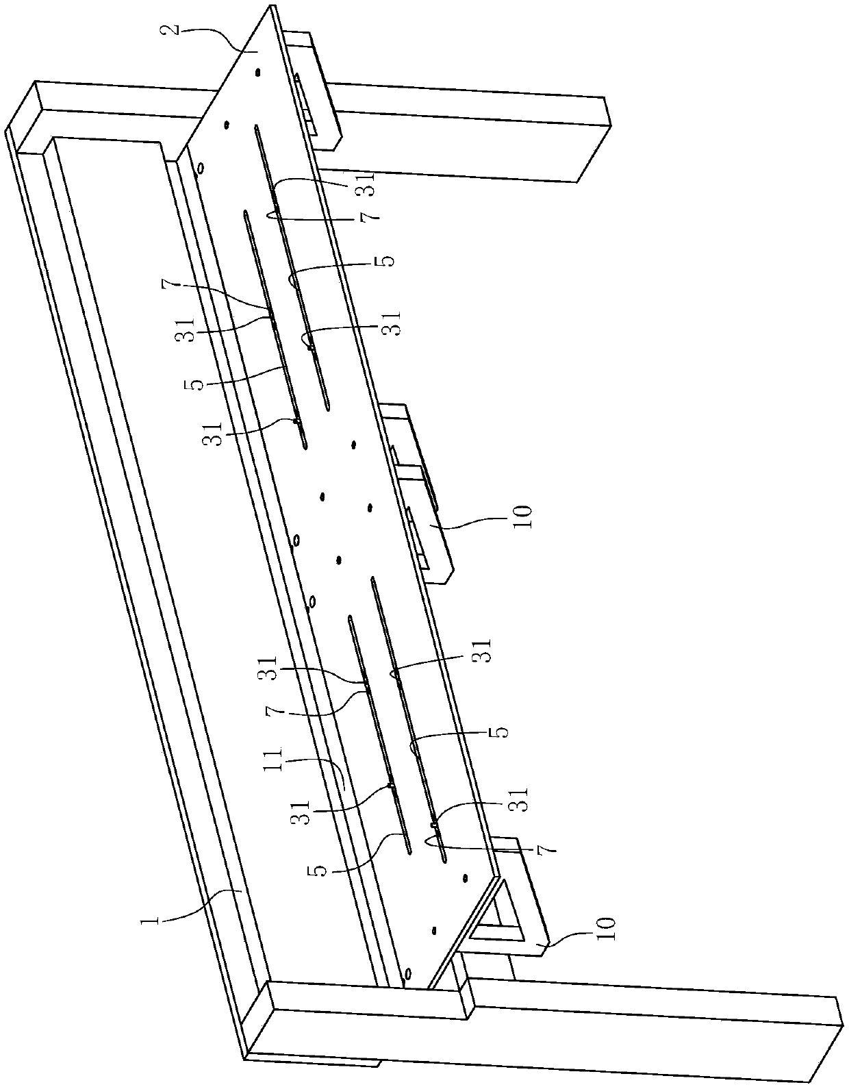 Supporting plate mechanism capable of being additionally installed on general plate shearing machine and used for positioning corner shearing of rectangular plate