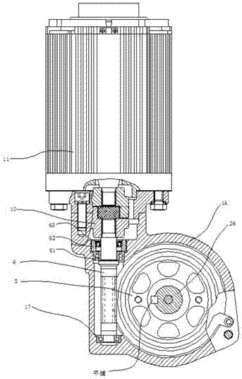 Gear sector shaft assembly of electric power steering device and device of same