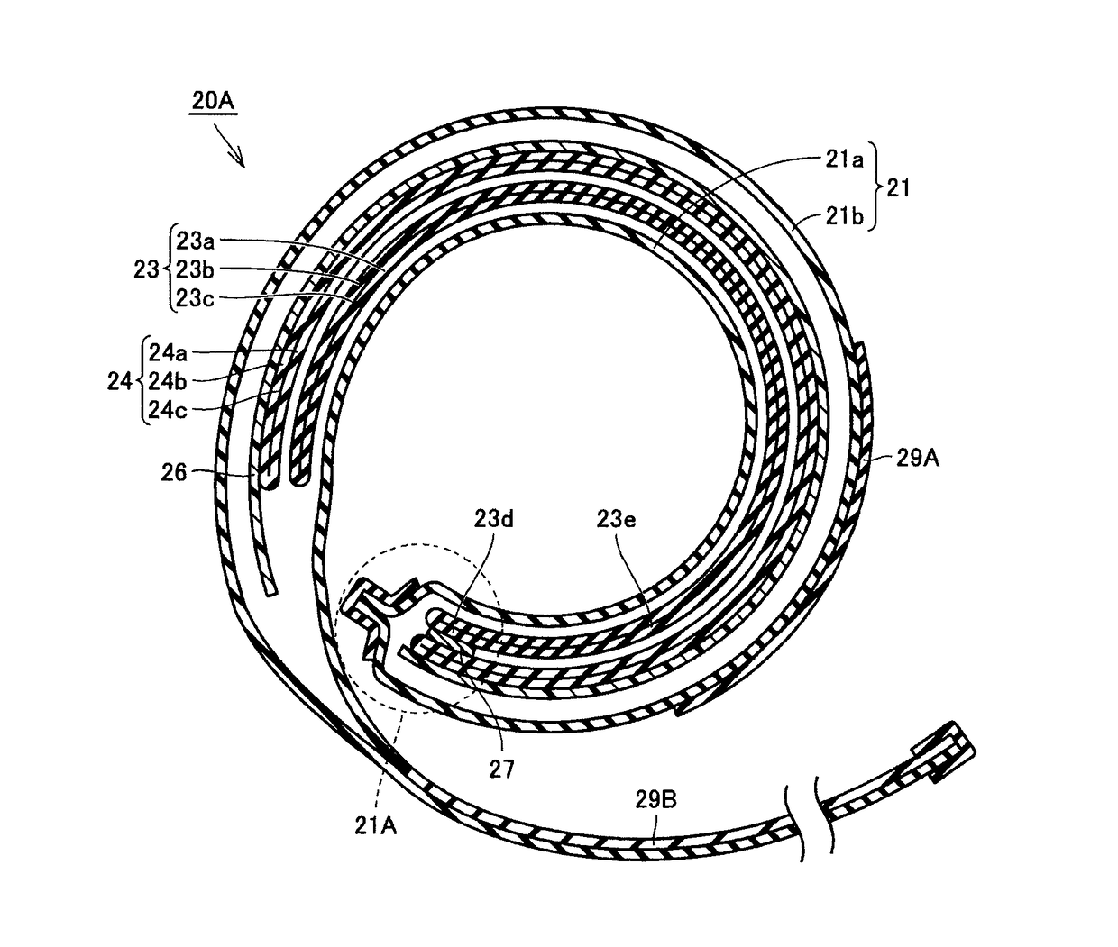 Blood pressure information measurement device cuff and blood pressure information measurement device provided therewith