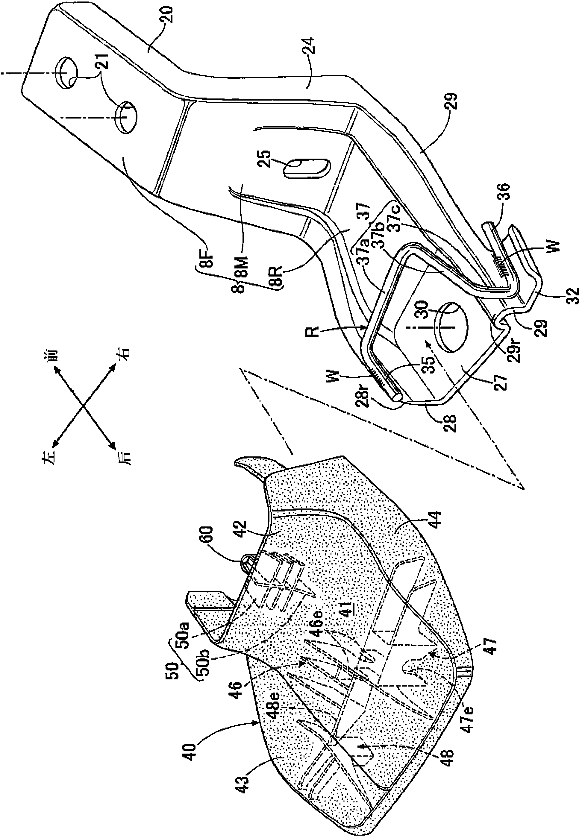 Vehicle seat supporting device