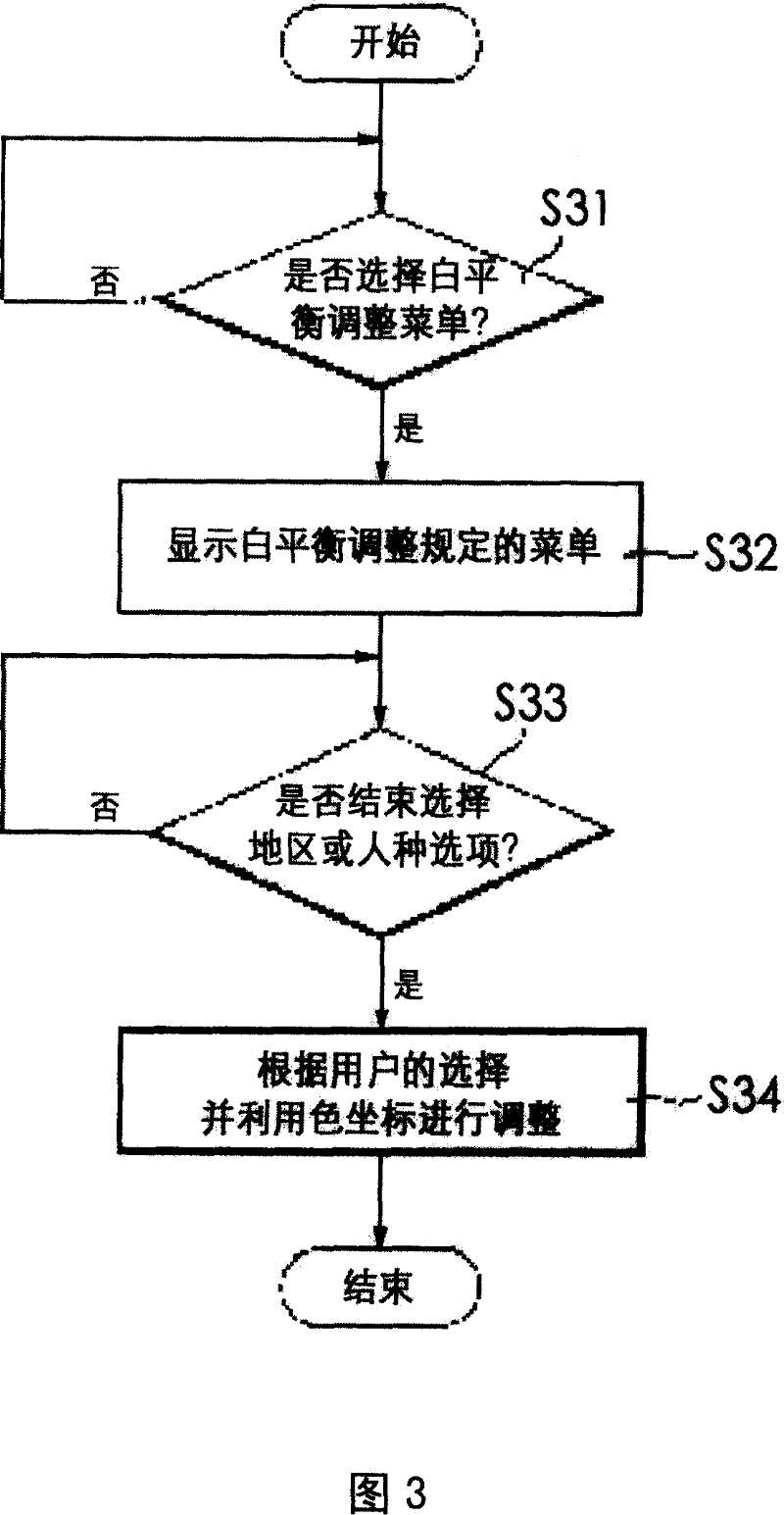 White balance adjustment apparatus of display device and methods therefor