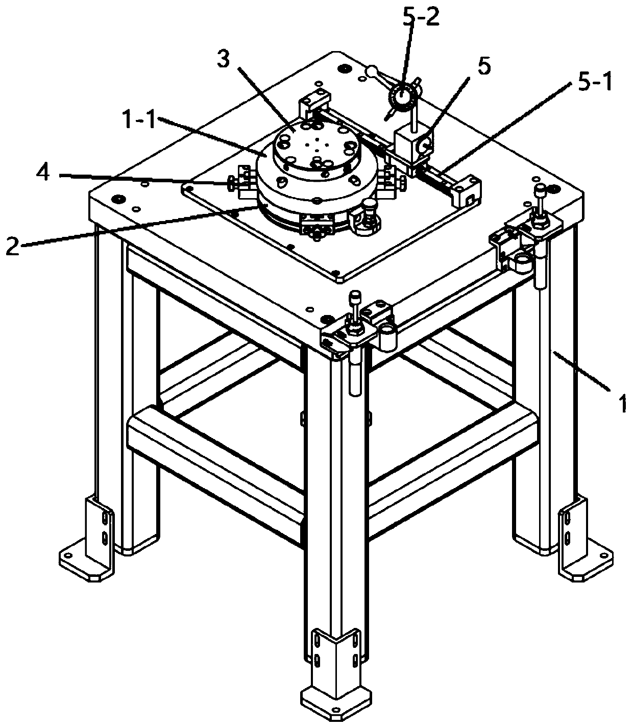 Clamping device of manual assembly table of digital production line