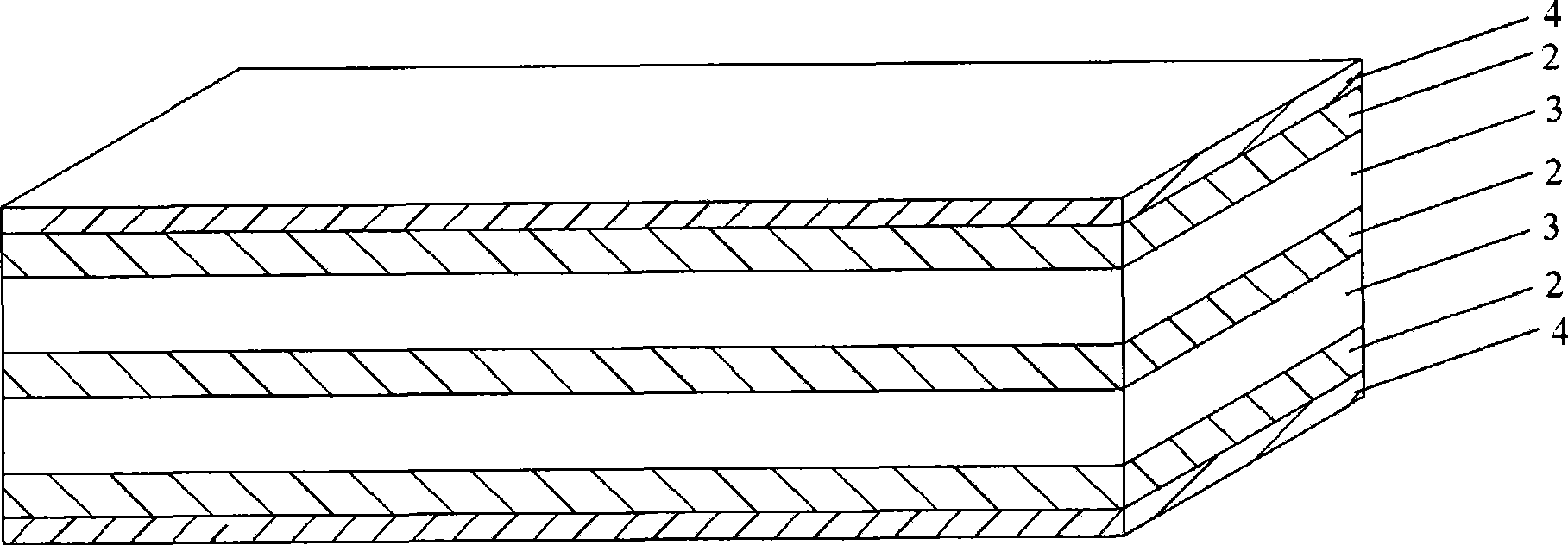 Bamboo wood composite plywood for concrete form panel and manufacturing method thereof