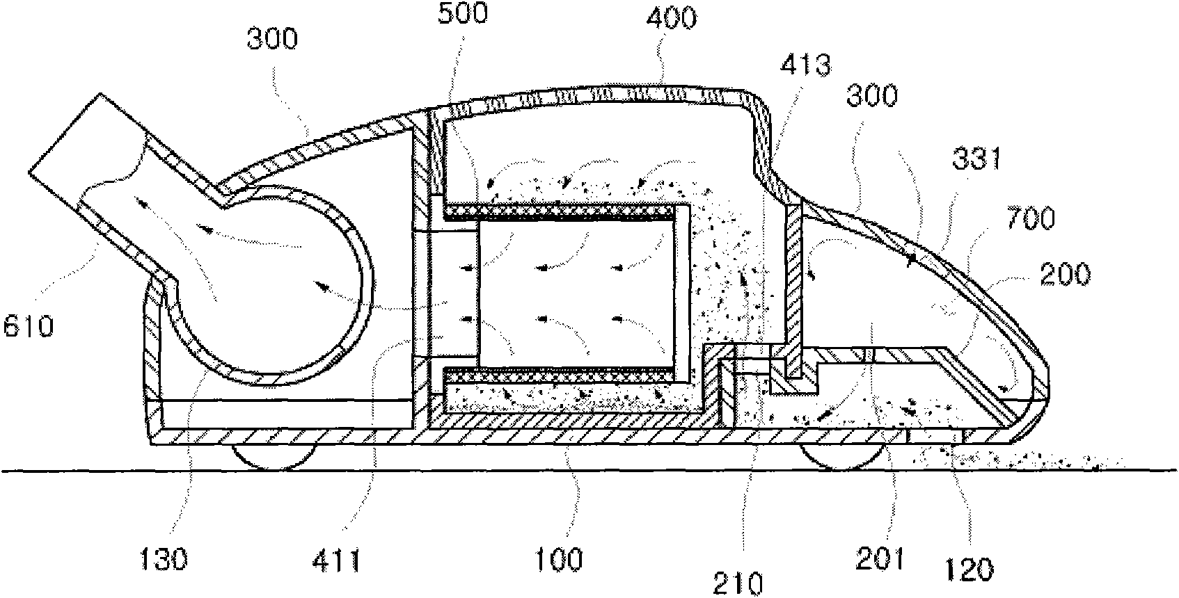 Dust-collector suction nozzle for capturing mites