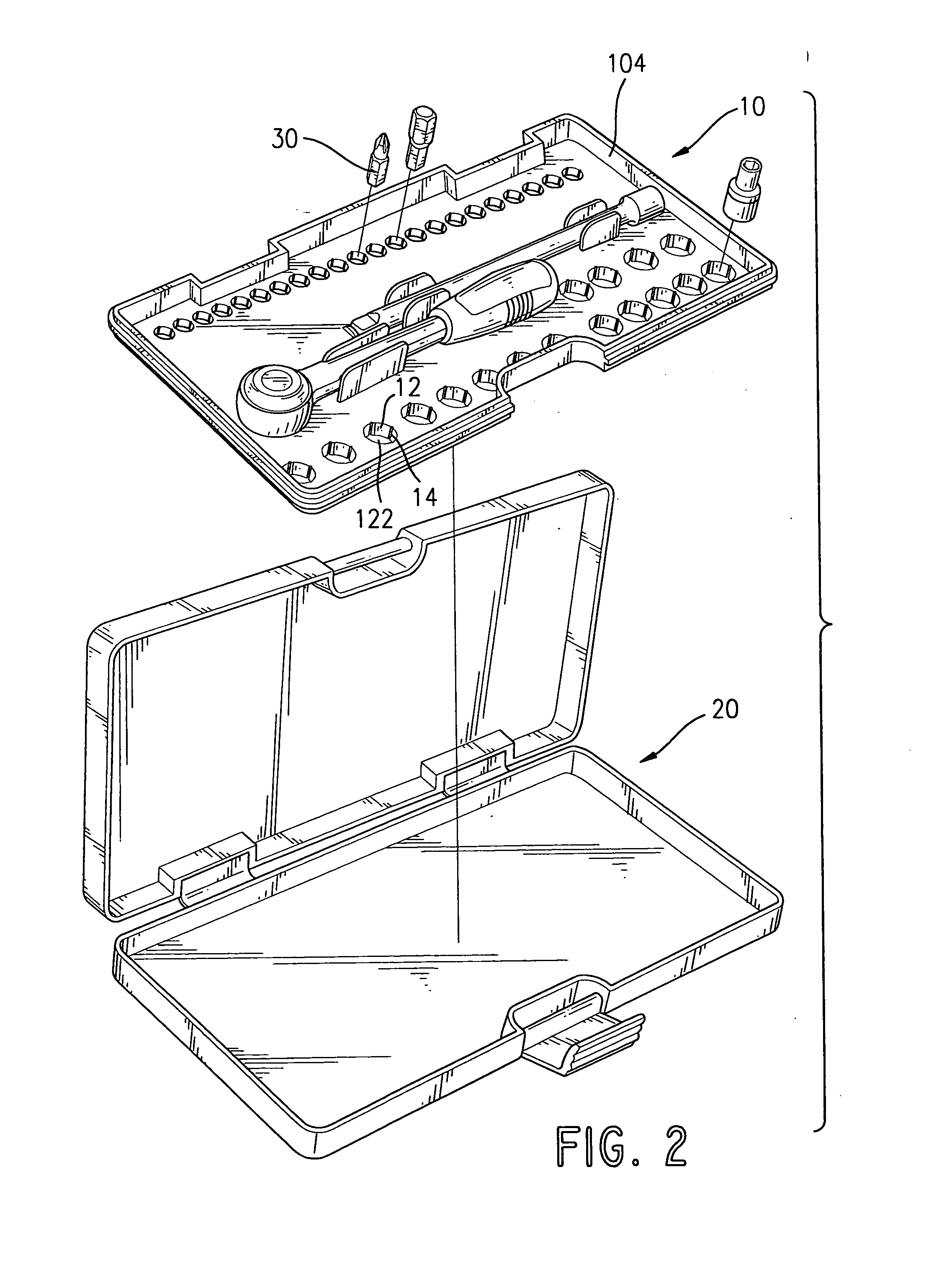 Tool head template for a toolbox