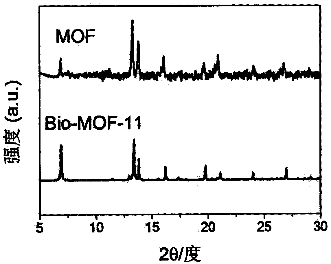 Co-N-C composite material based on Bio-MOF-11 as well as preparation and application thereof