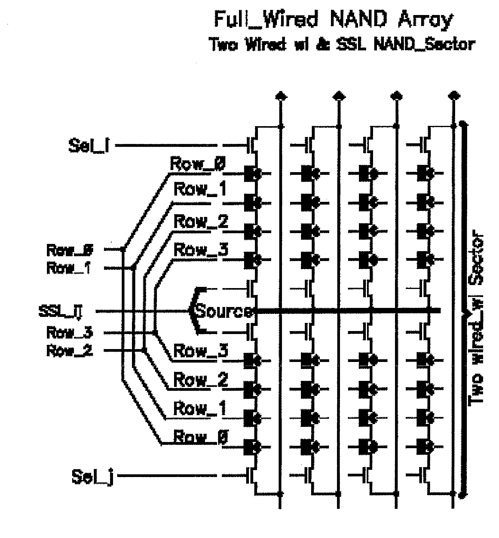 Integrated electronic non volatile memory device having NAND structure