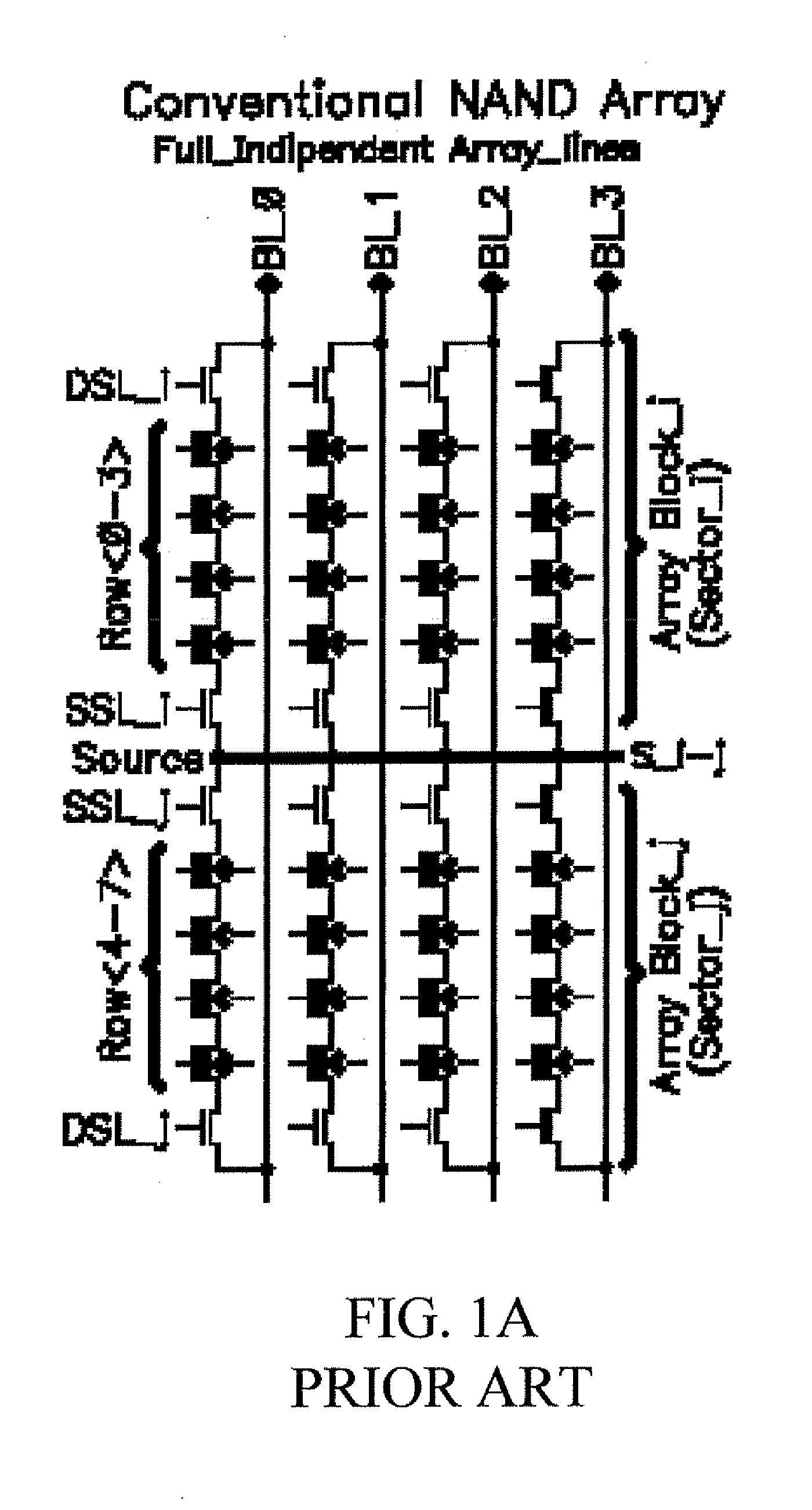Integrated electronic non volatile memory device having NAND structure