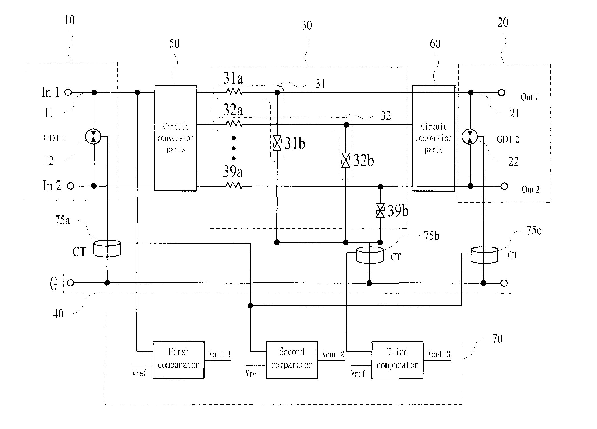 Surge protection device for multi-protection mode communications