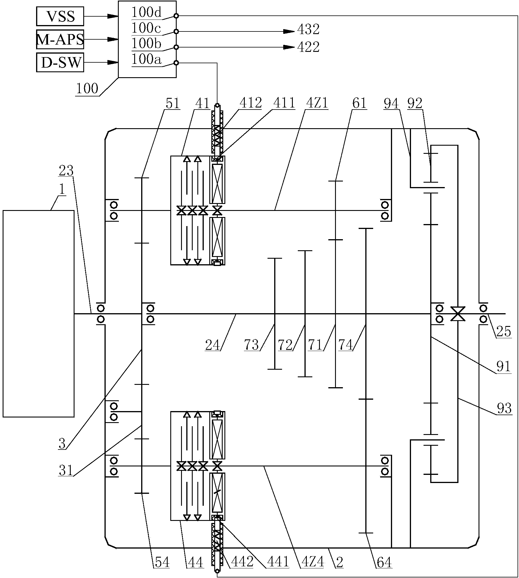 Upshift process control method of three-gear wire control automatic transmission of electric vehicle
