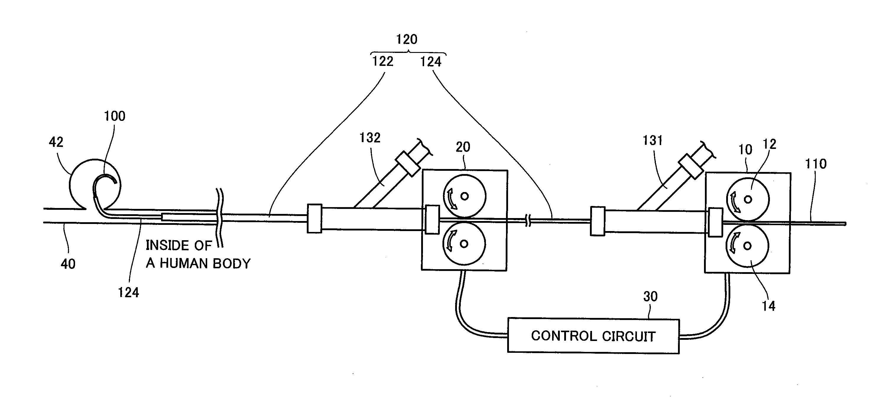 Insertion device and insertion method of coil