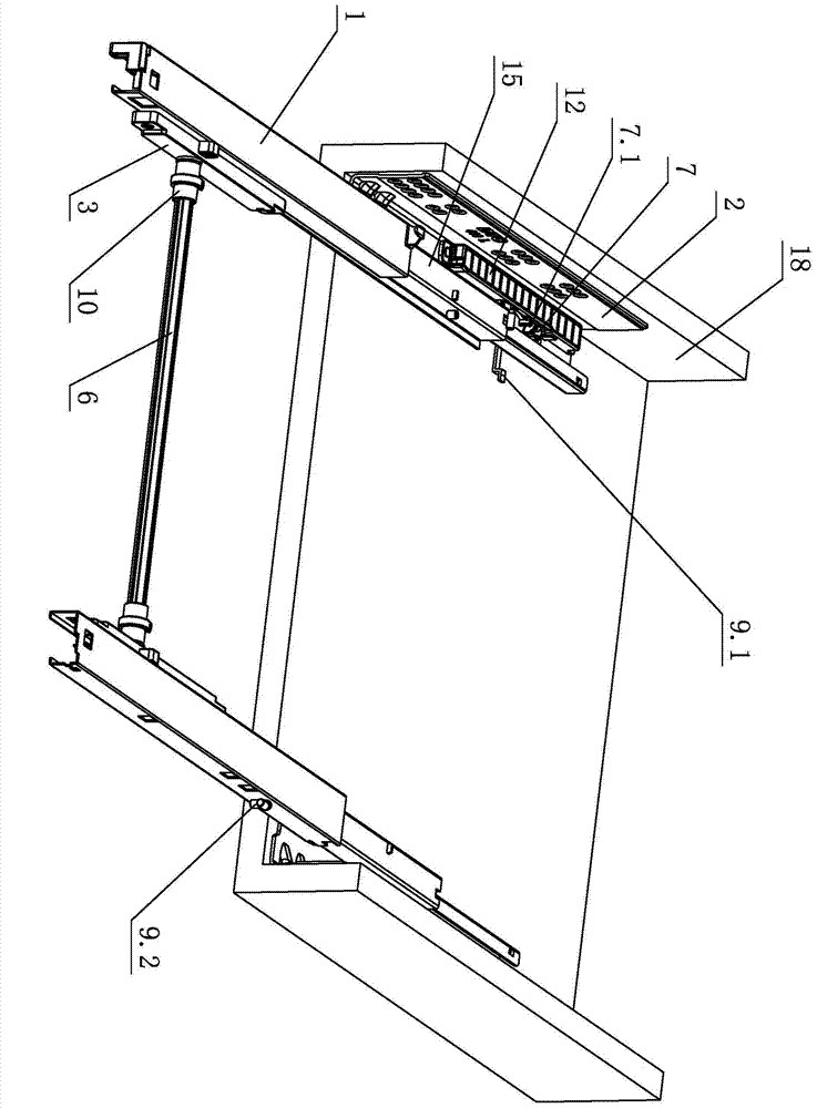 Synchronizing device of drawer sliding rails