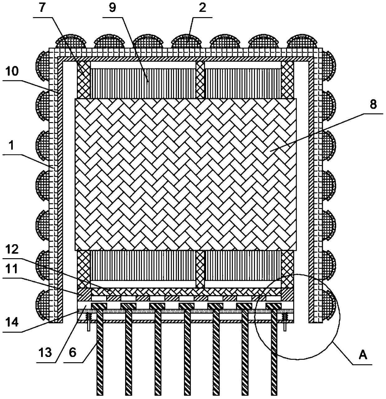 Low-frequency transformer with built-in shielding layer