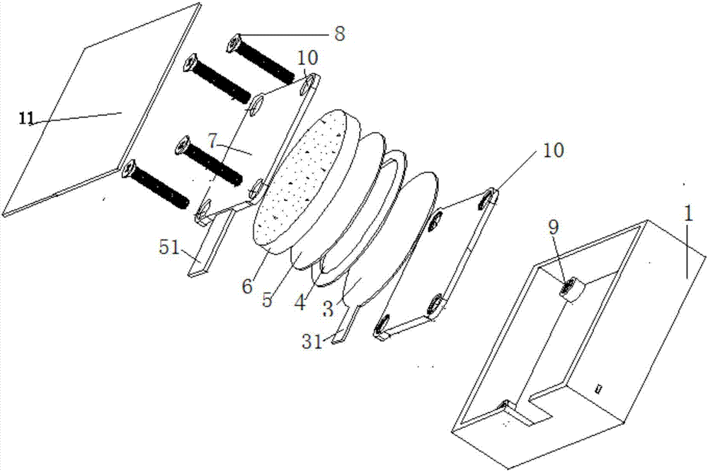 Integrated box-packaged FD metal oxide varistors (FDMOV) composite assembly with air discharging structure