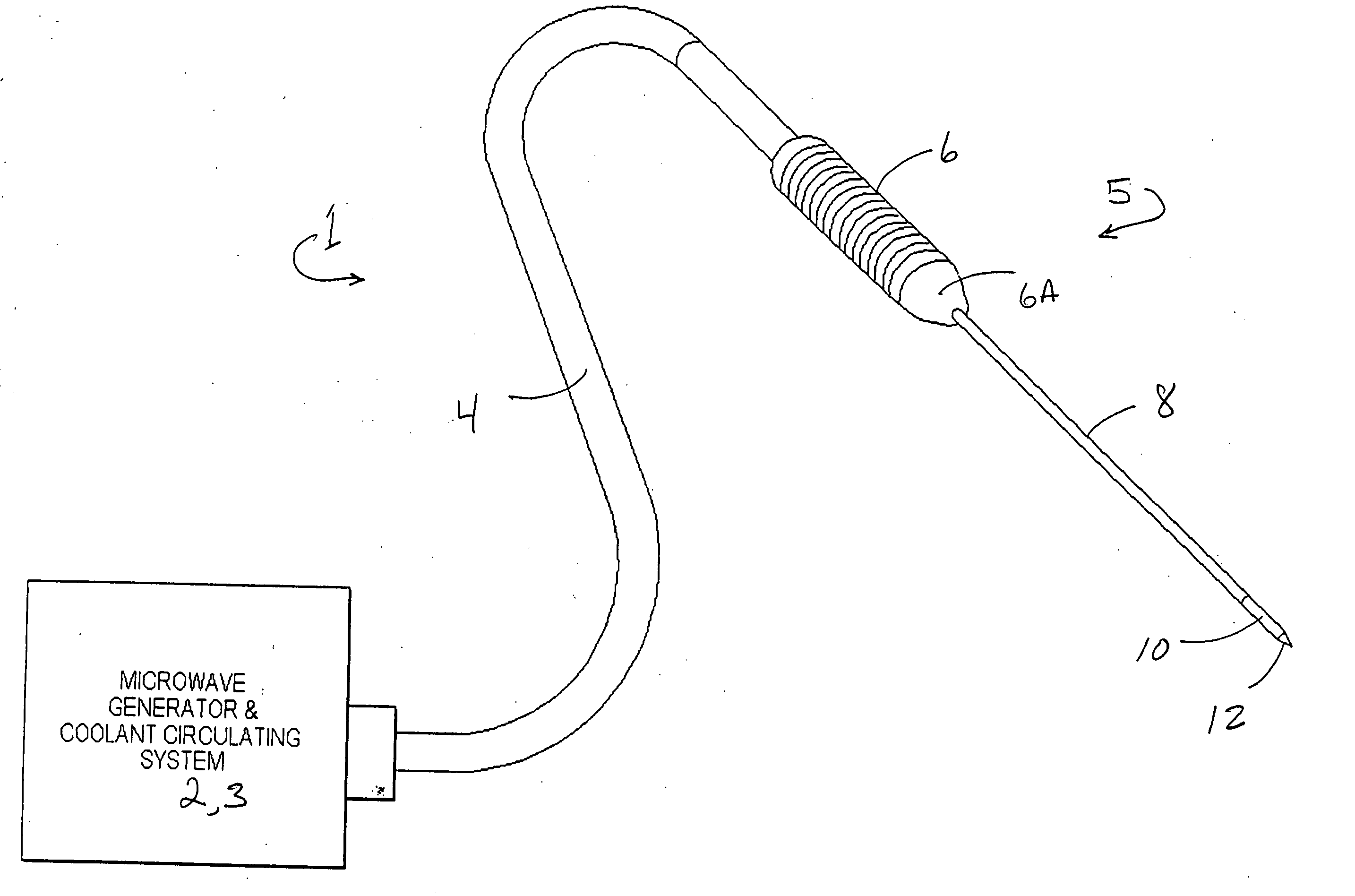 Cell necrosis apparatus with cooled microwave antenna