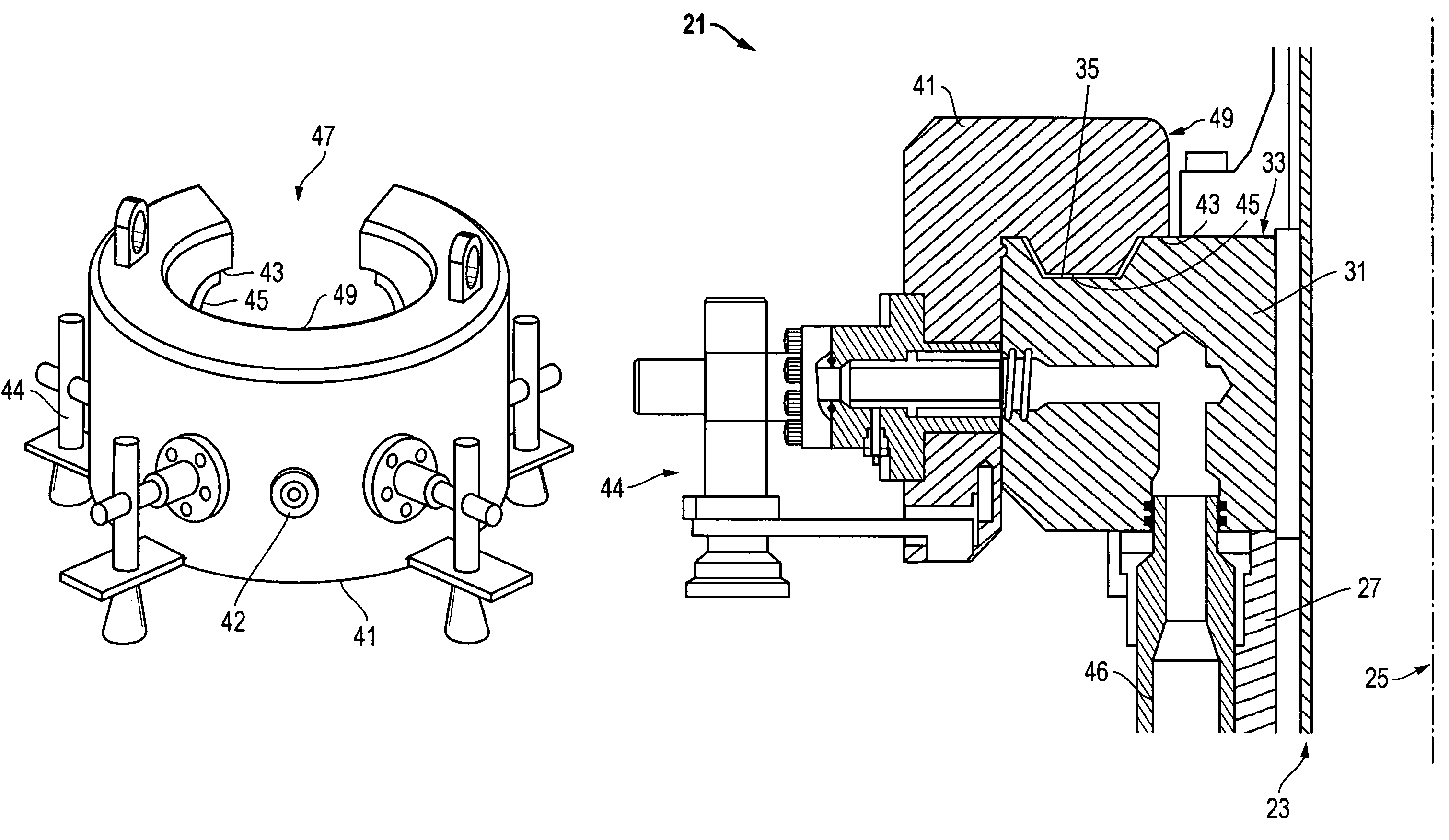 System, method, and apparatus for a radially-movable line termination system for a riser string on a drilling rig