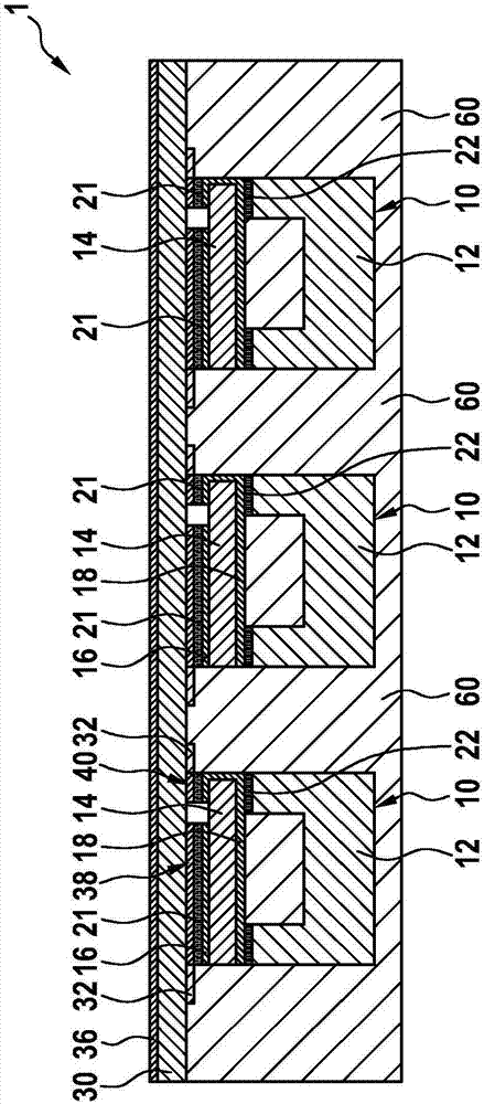 Sound transducer comprising a plurality of single transducers and method for the production thereof