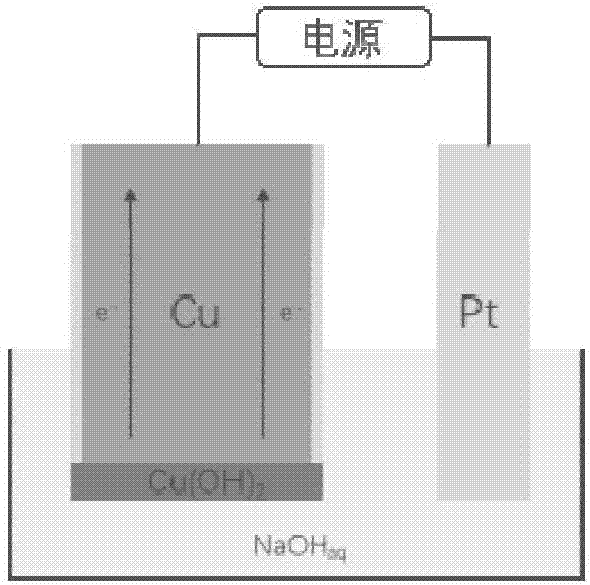 Nano copper hydroxide electrode applied to glucose detection and preparation method thereof