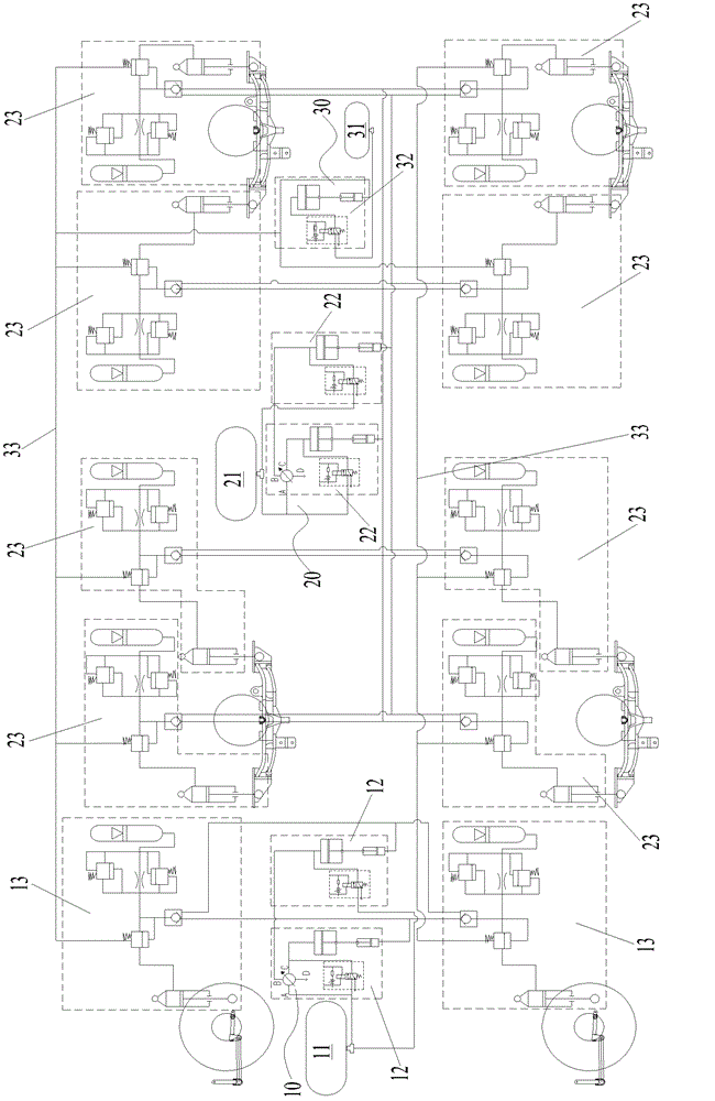 Hydro-pneumatic suspension device, hydro-pneumatic suspension frame, underpan and vehicle