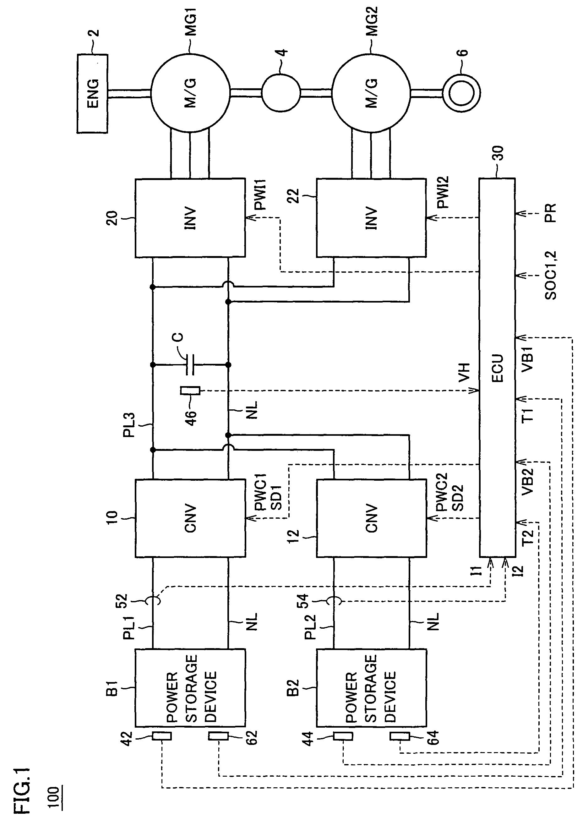 Power supply system, vehicle provided with the same, power supply system control method and computer-readable recording medium bearing program for causing computer to control the power supply system
