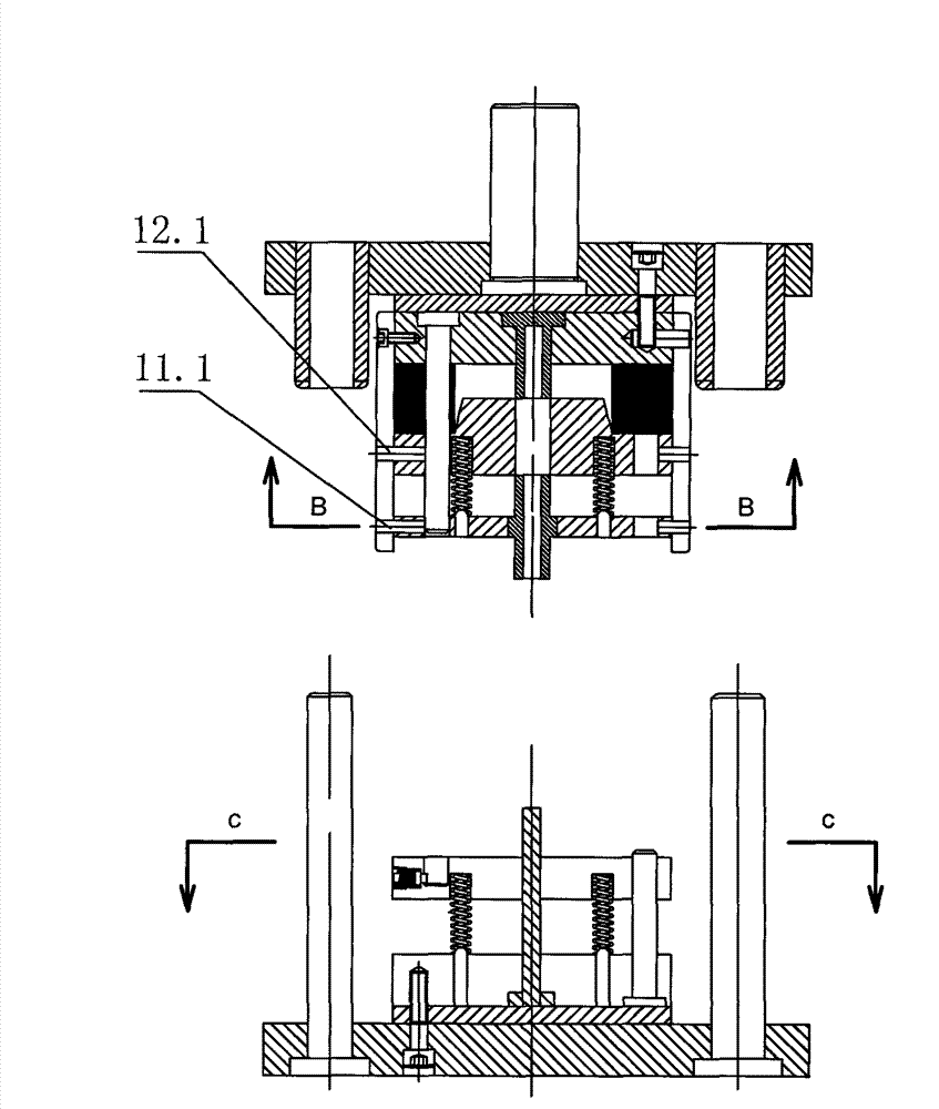 Cold extrusion mould for double-head pipe joint