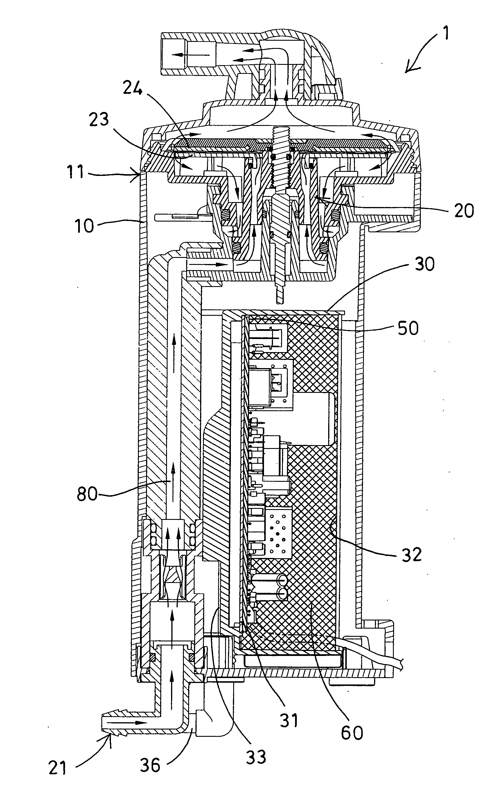 Electrolyzer device having cooling structure