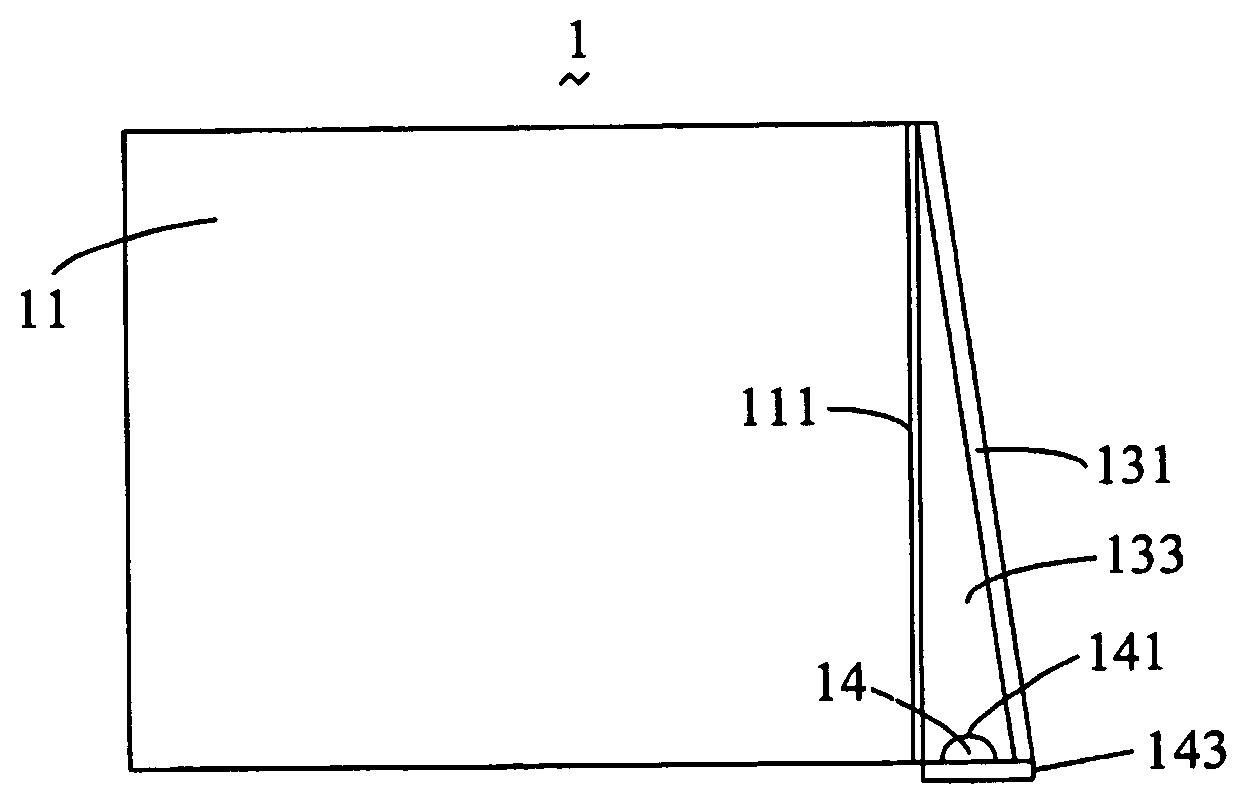 Surface lighting device with closed oblique reflector