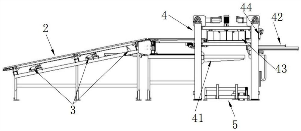 A wood palletizing automatic processing production line