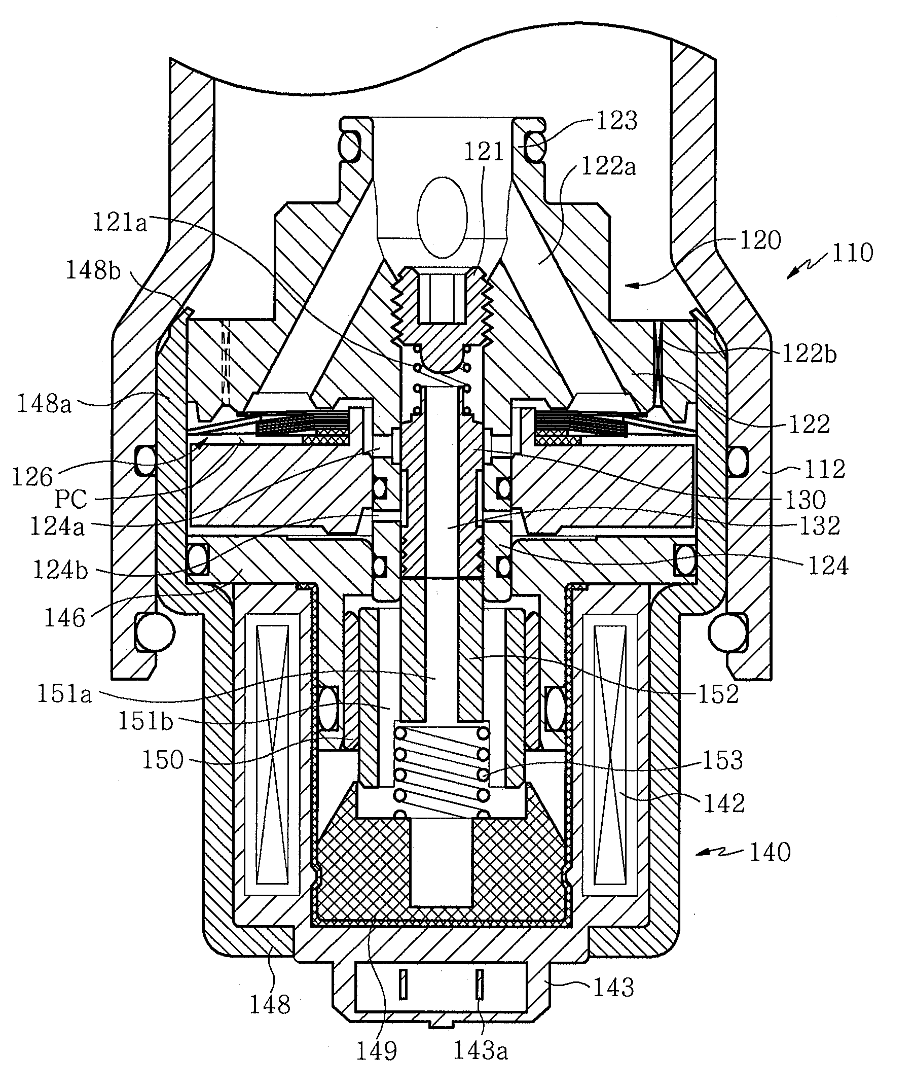 Damping force variable valve of shock absorber