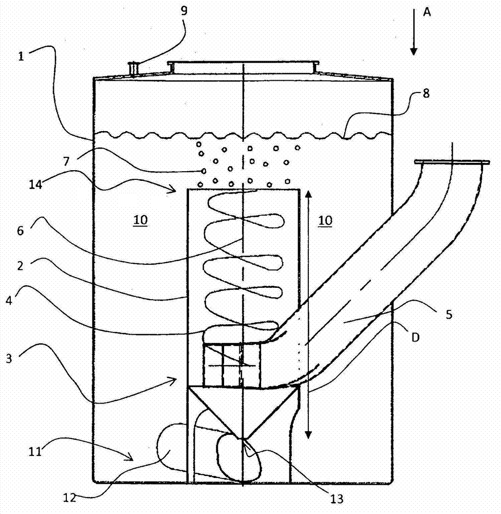 Method and arrangement for removing gas from a liquid