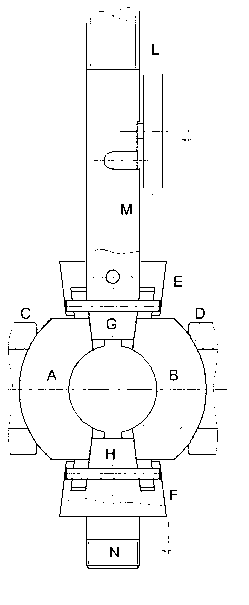 Double-wedge type double-ball-clack valve