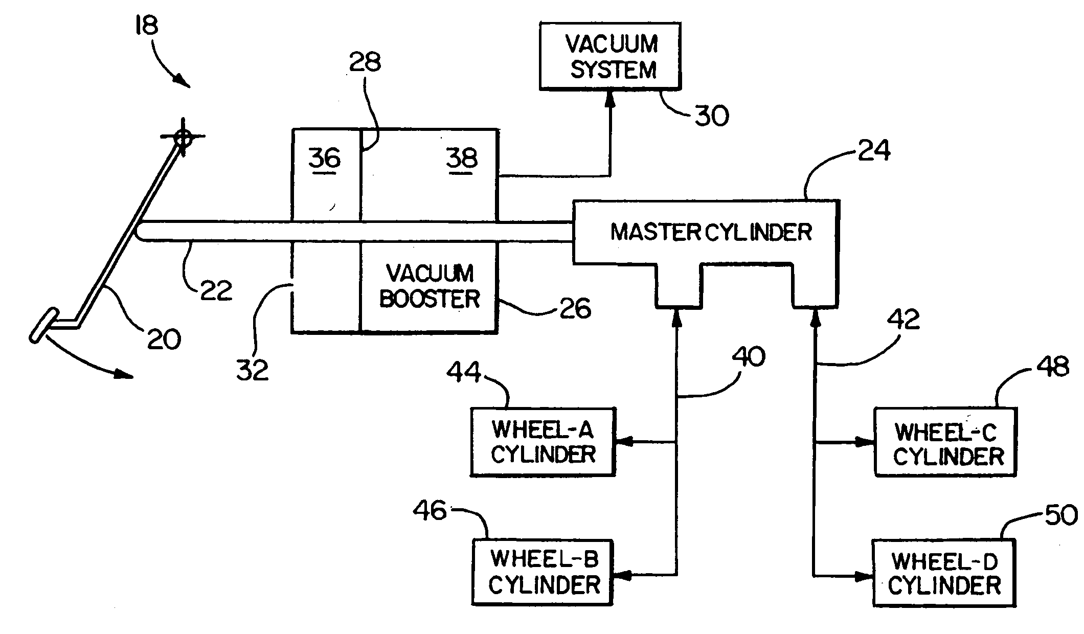 Vacuum actuated brake pressure intensifier