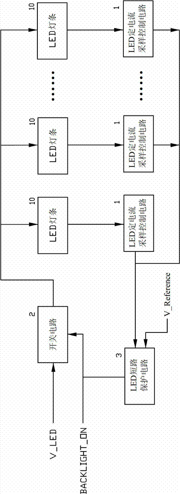 A short-circuit protection control circuit for LED light bar