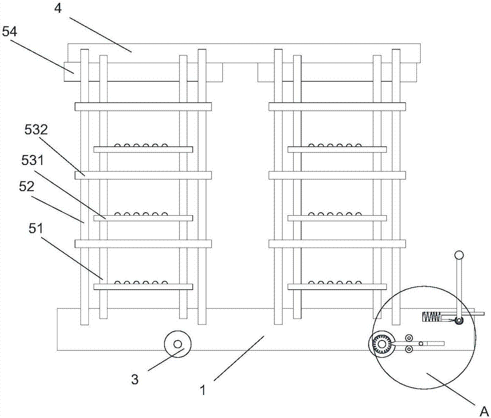 Transport vehicle facilitating wheel stack