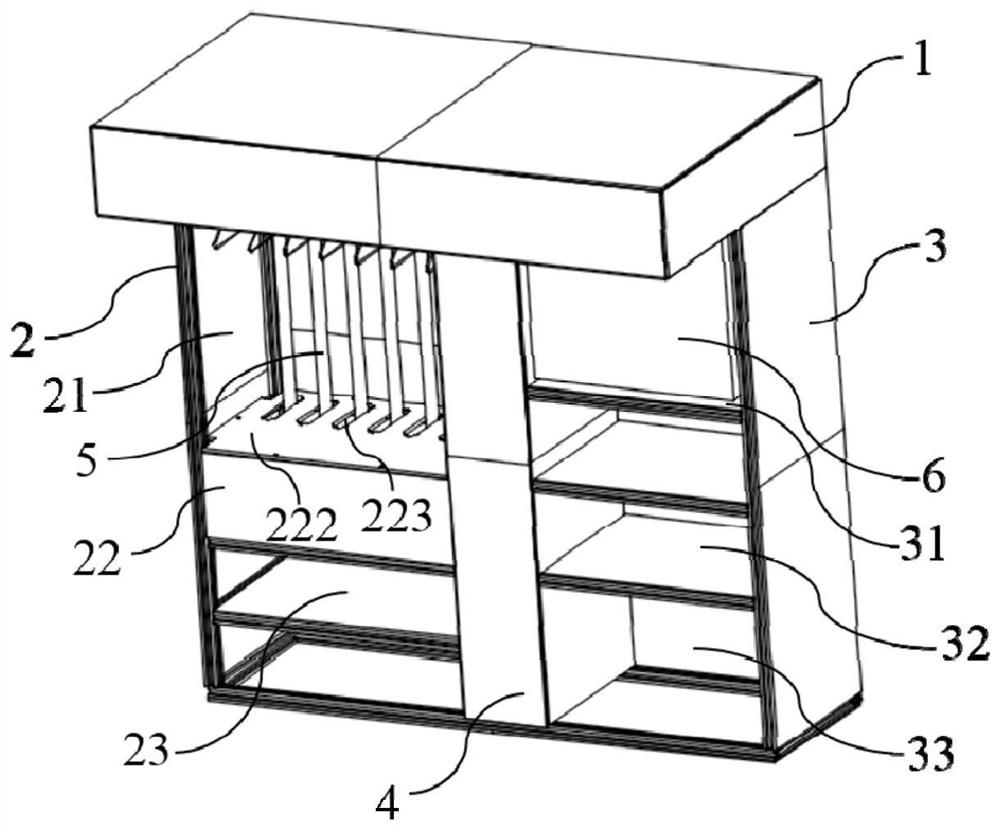 Intelligent wardrobe convenient for taking and hanging clothes and clothes taking and hanging method thereof