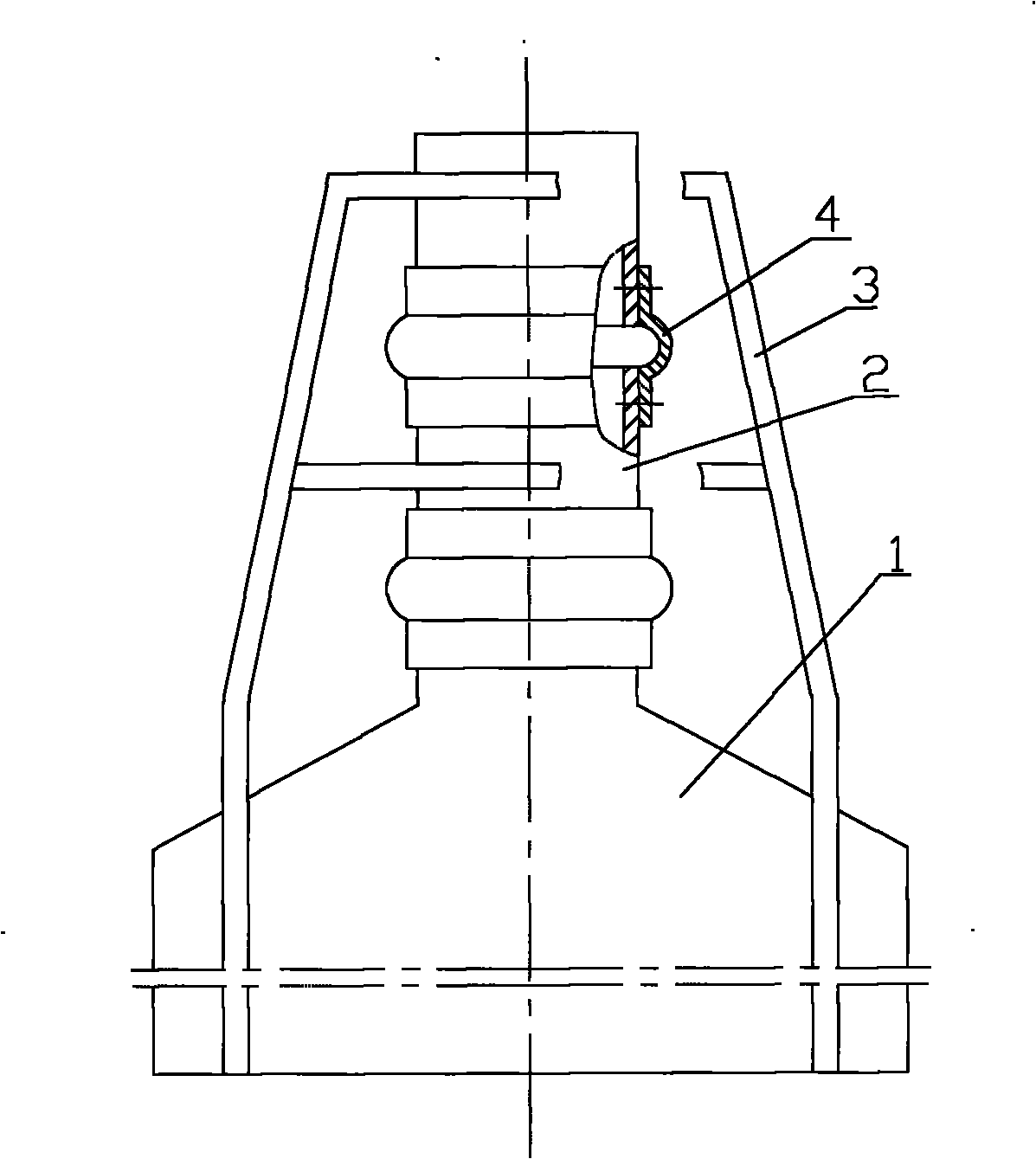 Combination body of flue gas desulfurization absorption tower and chimney
