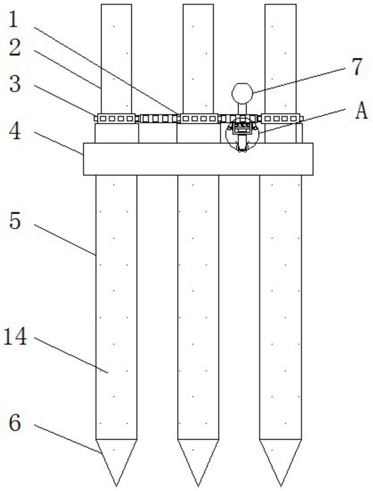 Support pile with fixing and adjusting functions for constructional engineering