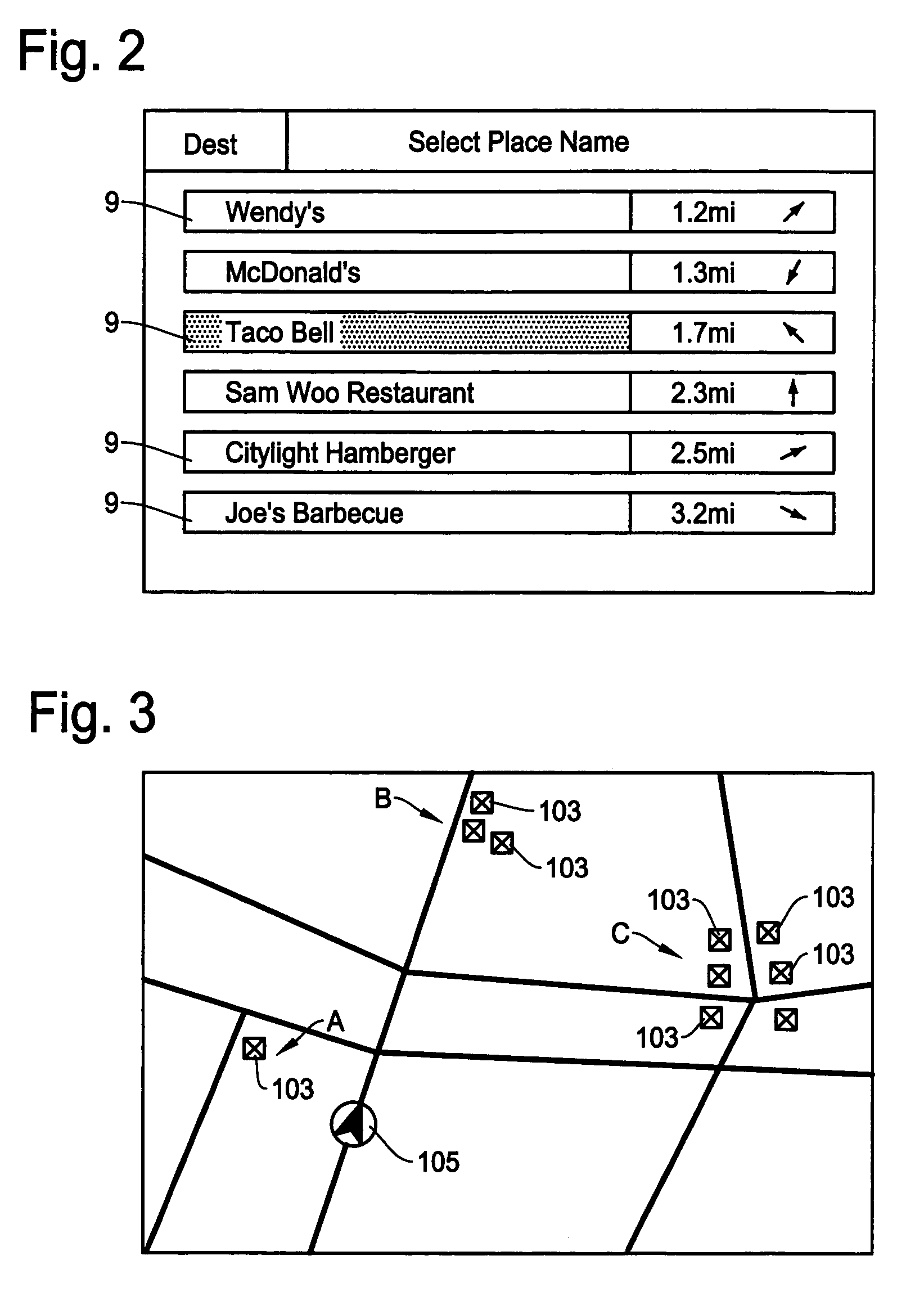 Display method and apparatus for navigation system for performing cluster search of objects