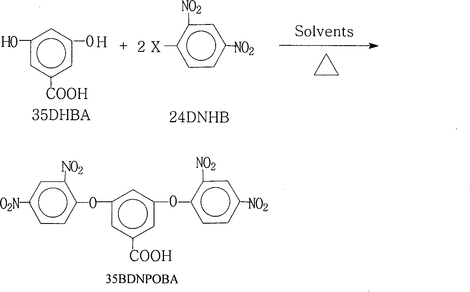 Method for preparing 3,5-di(2,4-dinitro-phenoxy) benzoic acid
