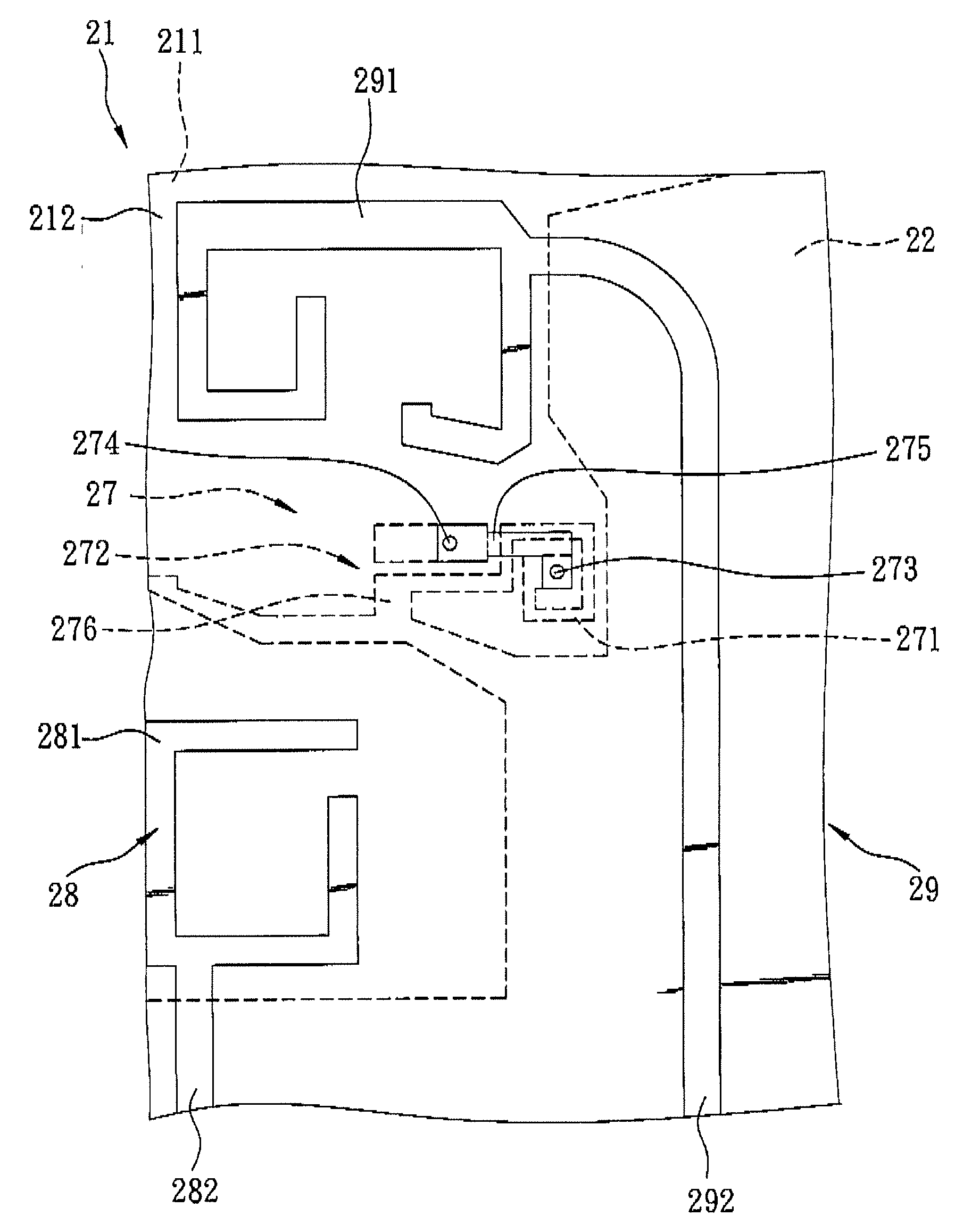 Antenna device with an isolating unit