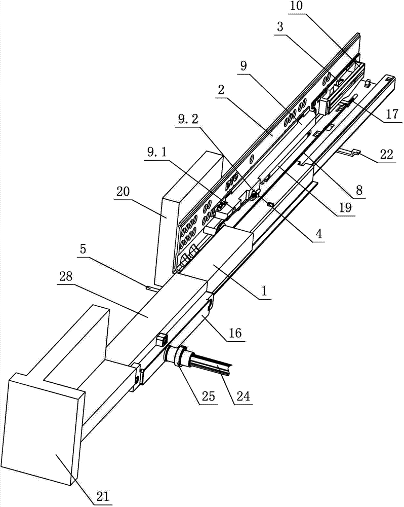 Adjusting device for drawer slide rail system