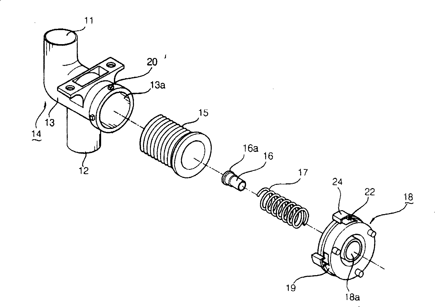 Connection structure of draining valve for washer