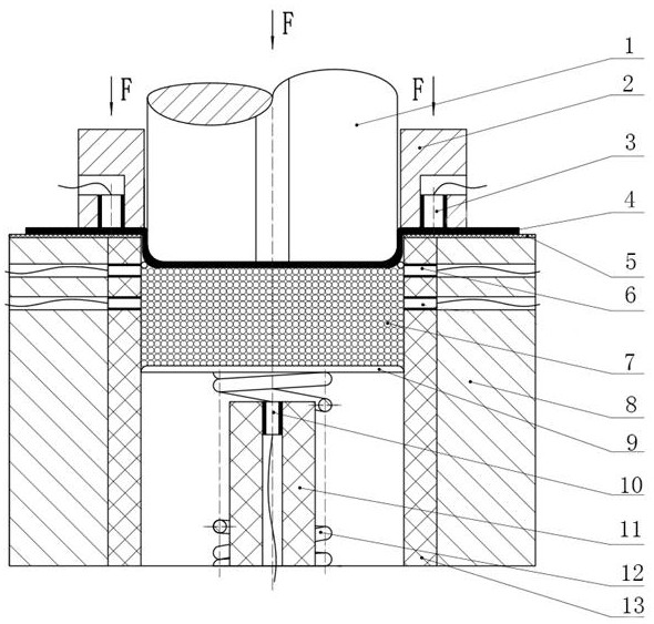 An electric field assisted deep drawing device for difficult-to-deform metal sheet