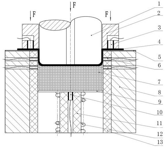 An electric field assisted deep drawing device for difficult-to-deform metal sheet