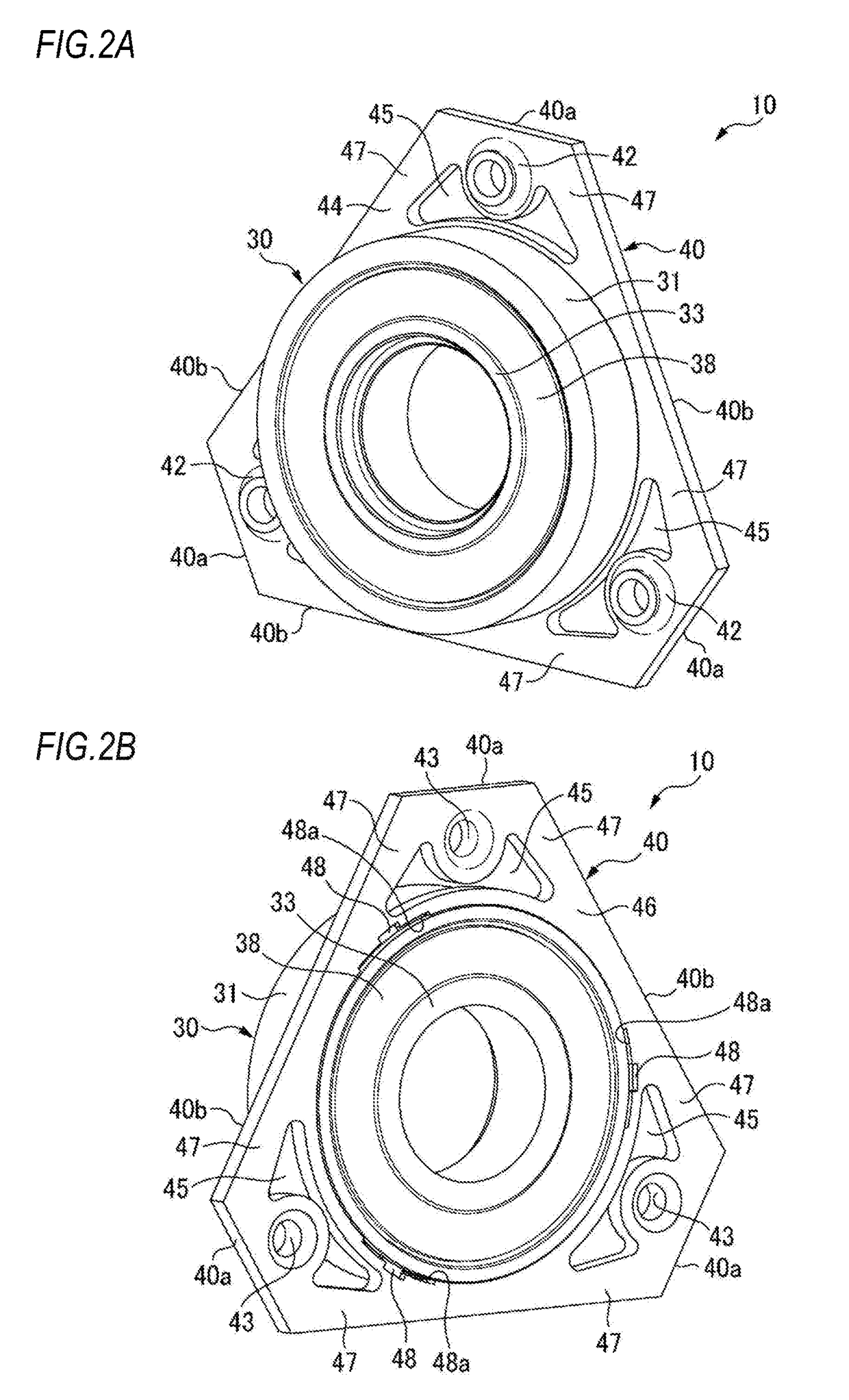 Bearing device and beading device fixing plate